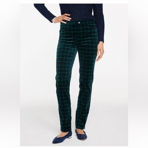 Talbots Dark Green and Navy Plaid Straight Leg Pants